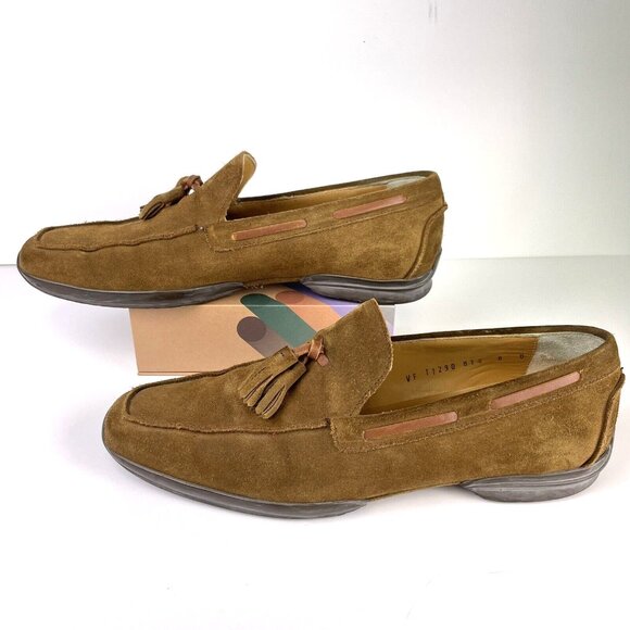 Salvatore Ferragamo Loafers‎ Men's 8 D Kiltie Tassel Brown Suede Leather Italy - Picture 2 of 8